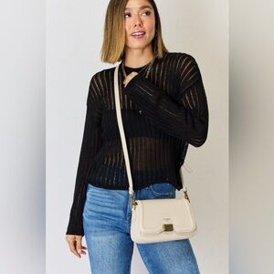 BOUTIQUE David Jones PU Leather Crossbody Bag, in Creamy White